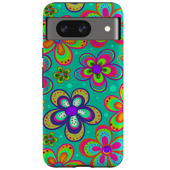 For Google Pixel 8 Tough Protective Cover, Retro Floral Design | iCoverLover Australia