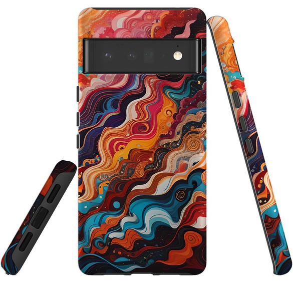 For Google Pixel 6 Pro Tough Protective Case, Waves Of The Sun | iCoverLover Australia