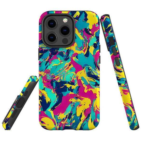 For iPhone 13 Pro Max Tough Protective Case, Abstract Strokes | iCoverLover Australia