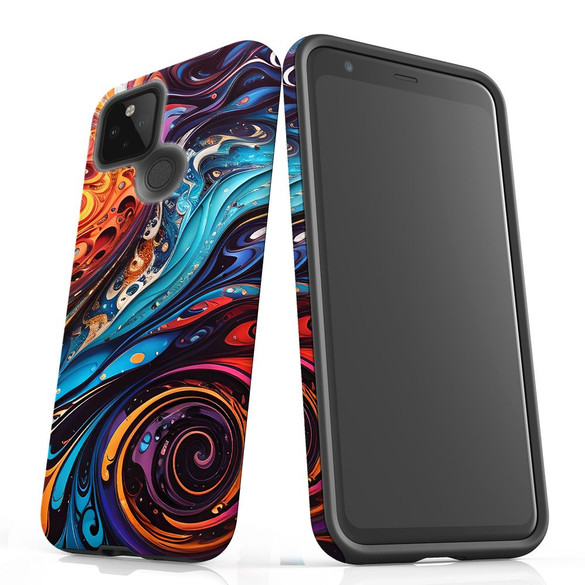 For Google Pixel 5 Tough Protective Case, Swirling Paint | iCoverLover Australia