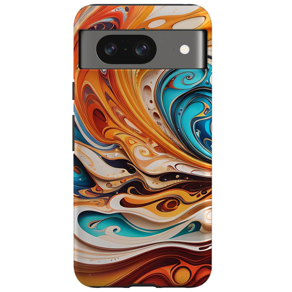 For Google Pixel 8 Tough Protective Cover, Swirling Gold | iCoverLover Australia