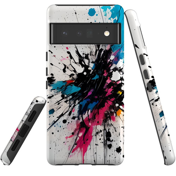 For Google Pixel 6 Pro Tough Protective Case, Dark Splatter | iCoverLover Australia