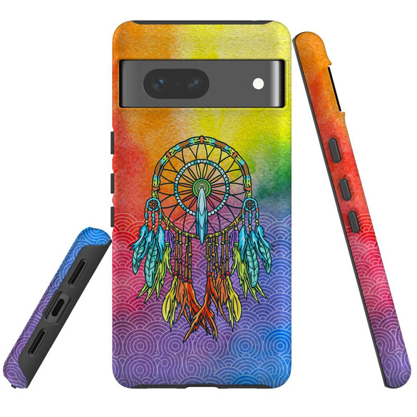For Google Pixel 7 Case Tough Protective Cover Colourful Dreamcatcher | iCoverLover Australia