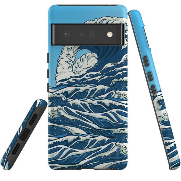 For Google Pixel 6 Pro Case Tough Protective Cover Japanese Wave | iCoverLover Australia