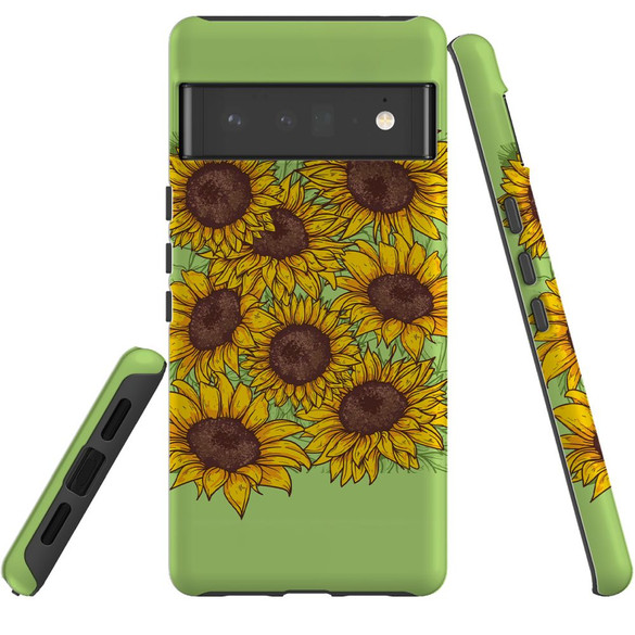For Google Pixel 6 Pro Case Tough Protective Cover Sunflowers | iCoverLover Australia