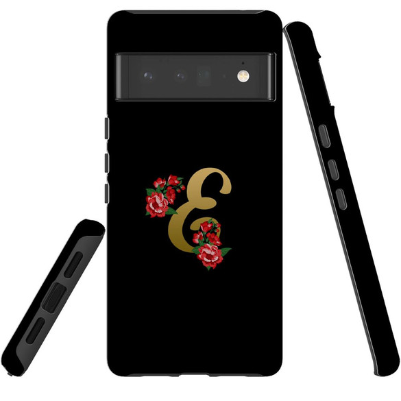For Google Pixel 6 Pro Case Tough Protective Cover Embellished Letter E | iCoverLover Australia