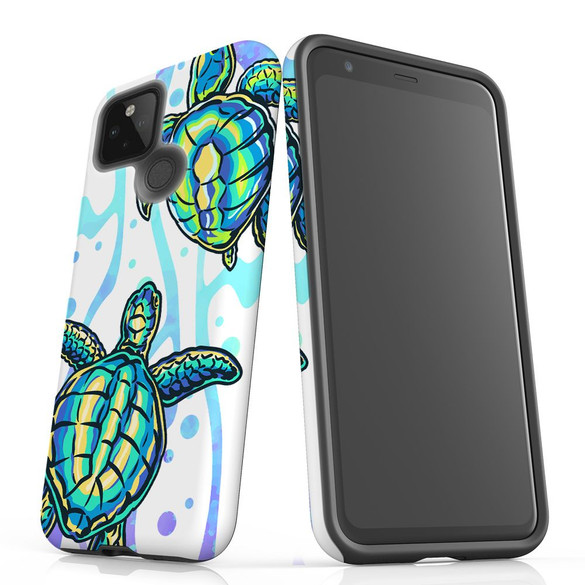 For Google Pixel 5 Case Tough Protective Cover Swimming Turtles | iCoverLover Australia
