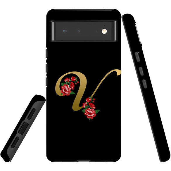 For Google Pixel 6 Case, Protective Back Cover,Embellished Letter V | iCoverLover Australia