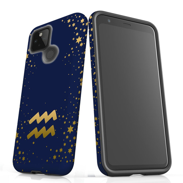For Google Pixel 5 Case, Tough Protective Back Cover, Aquarius Sign | iCoverLover Australia