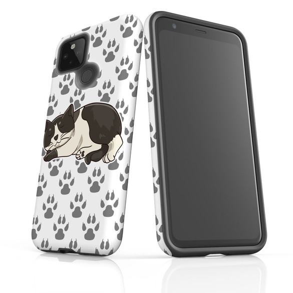 For Google Pixel 5 Case Armour Protective Cover Tuxedo Cat | iCoverLover Australia