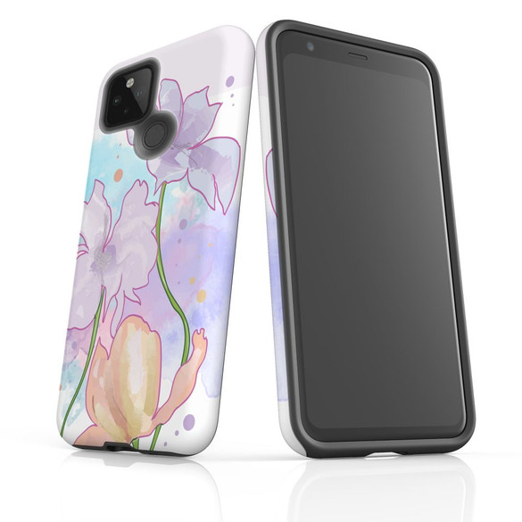 For Google Pixel 5 Case Armour Protective Cover Watercolor Floral | iCoverLover Australia