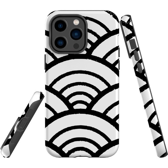 For iPhone 14 Pro Max Case Tough Protective Cover, Japanese Folk Waves | iCoverLover Australia