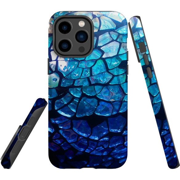 For iPhone 14 Pro Max Case Tough Protective Cover, Blue Mirror | iCoverLover Australia