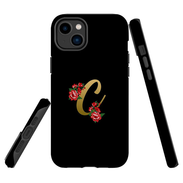 For iPhone 14 Case Tough Protective Cover, Embellished Letter C | iCoverLover Australia