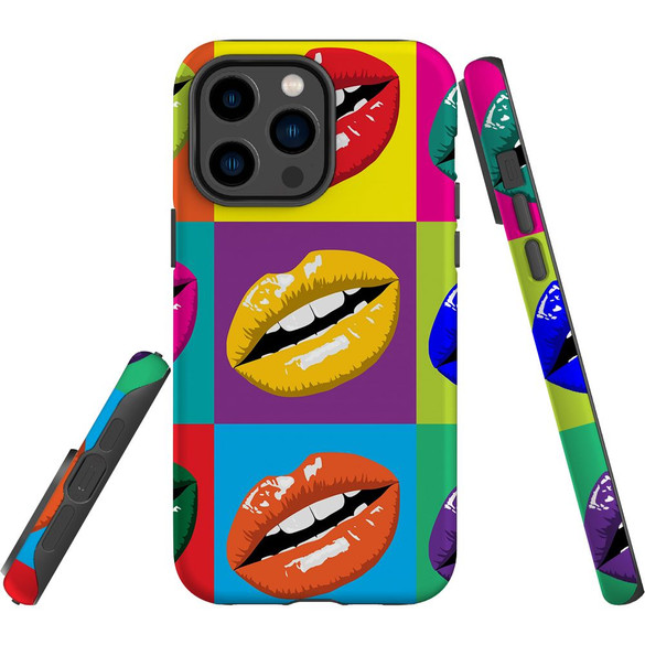 For iPhone 14 Pro Max Case Tough Protective Cover, Pop Art Lips | iCoverLover Australia