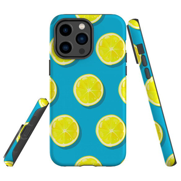 For iPhone 14 Pro Case Tough Protective Cover, Lemon Slices | iCoverLover Australia