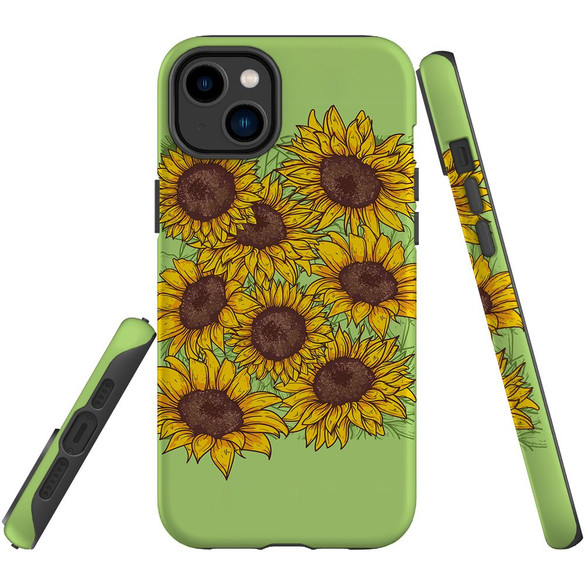For iPhone 14 Plus Case Tough Protective Cover, Sunflowers | iCoverLover Australia