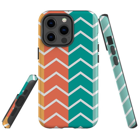For iPhone 13 Pro Max Case, Protective Back Cover, Colourful Zigzag | iCoverLover Australia