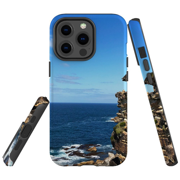 For iPhone 13 Pro Case, Protective Back Cover, Ocean Cliffs | iCoverLover Australia