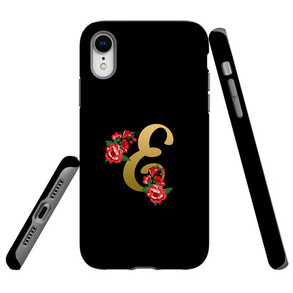 For iPhone XR Case, Protective Back Cover, Embellished Letter E | iCoverLover Australia