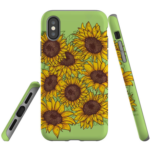 For iPhone XS Max Case, Protective Back Cover, Sunflowers | iCoverLover Australia