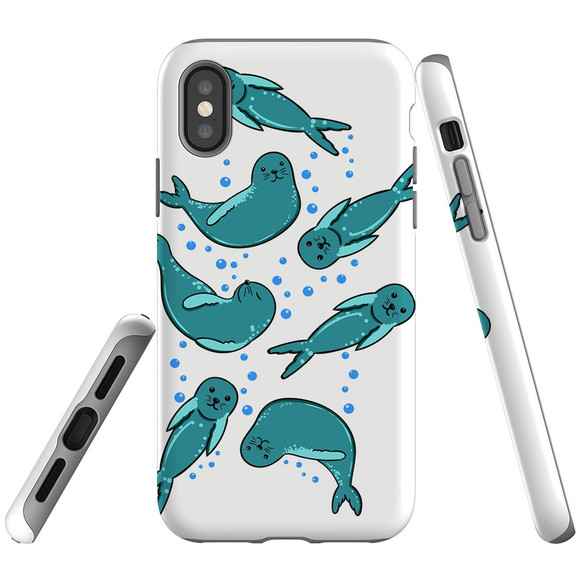 For iPhone XS/X Case, Protective Back Cover, Baby Seals | iCoverLover Australia