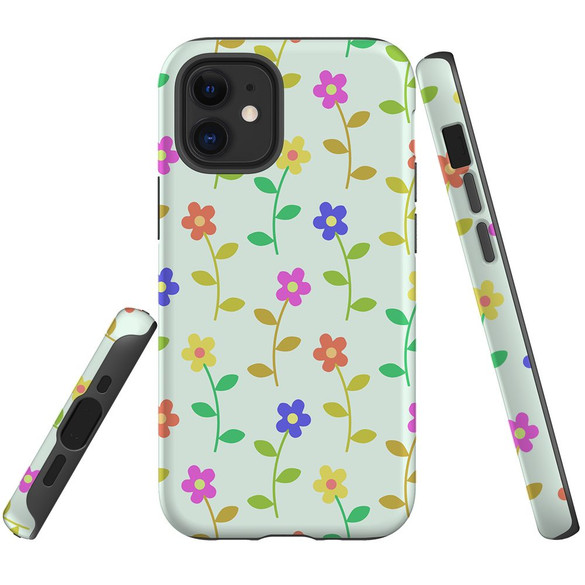 For iPhone 12 mini Case, Protective Back Cover, Flowers Pattern colourful | iCoverLover Australia