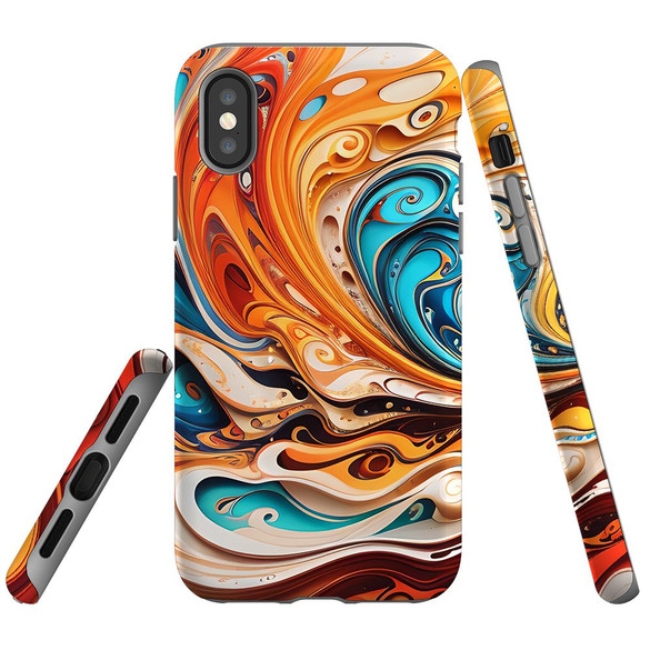 For iPhone XS Max Tough Protective Case, Swirling Gold | iCoverLover Australia