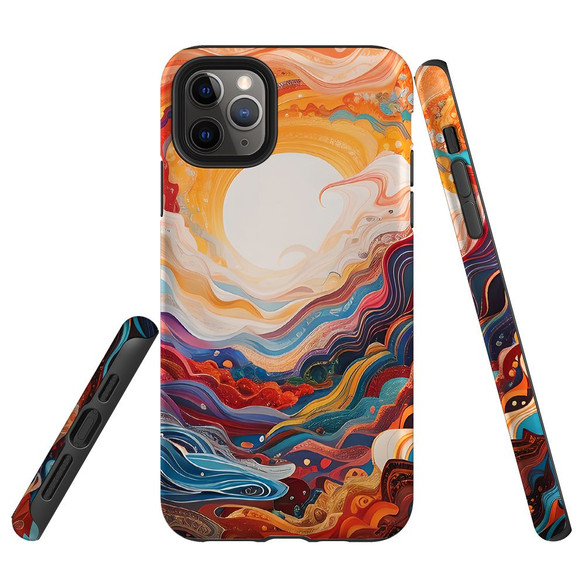 For iPhone 11 Pro Max Tough Protective Case, Sunny Waves | iCoverLover Australia
