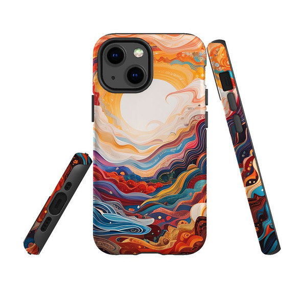 For iPhone 13 mini Tough Protective Case, Sunny Waves | iCoverLover Australia