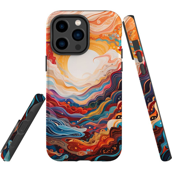 For iPhone 14 Pro Max Tough Protective Case, Sunny Waves | iCoverLover Australia