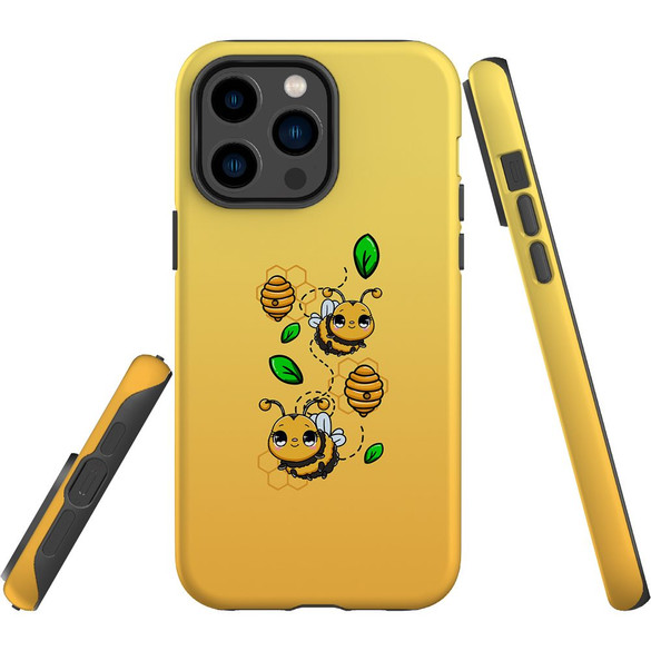 For iPhone 14 Pro Max Case Tough Protective Cover, Honey Bees | iCoverLover Australia