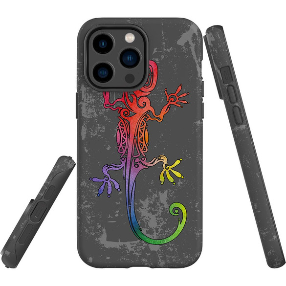 For iPhone 14 Pro Max Case Tough Protective Cover, Colorful Lizard | iCoverLover Australia