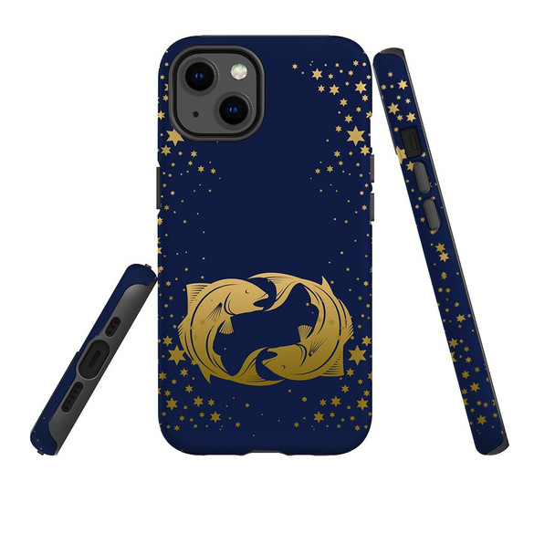 For iPhone 13 Case, Protective Back Cover, Pisces Drawing | iCoverLover Australia