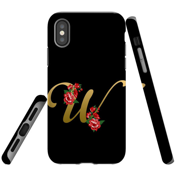 For iPhone XS Max Case, Protective Back Cover, Embellished Letter W | iCoverLover Australia
