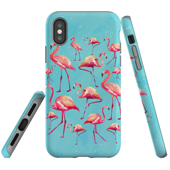 For iPhone XS Max Case, Protective Back Cover, Flamingoes | iCoverLover Australia