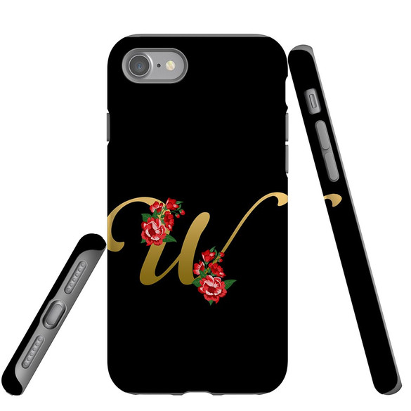 For Apple iPhone SE 5G (2022)/SE (2020)/8/7 Case, Protective Back Cover, Embellished Letter W | iCoverLover Australia