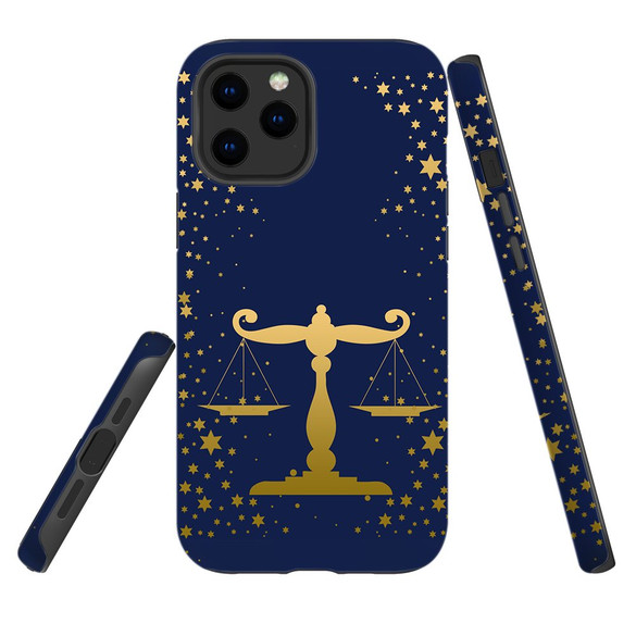 For iPhone 12/12 Pro Case, Protective Back Cover, Libra Drawing | iCoverLover Australia