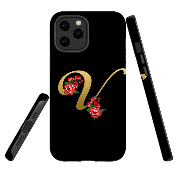 For iPhone 12 Pro Max Case, Protective Back Cover, Embellished Letter V | iCoverLover Australia