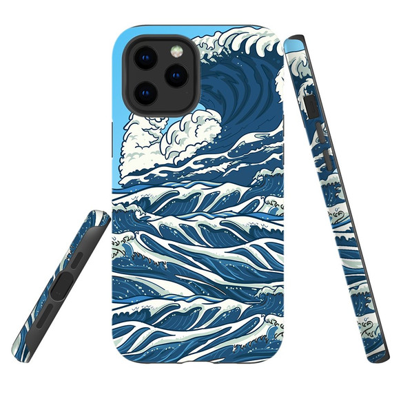 For iPhone 12 Pro Max Case, Protective Back Cover, Japanese Wave | iCoverLover Australia