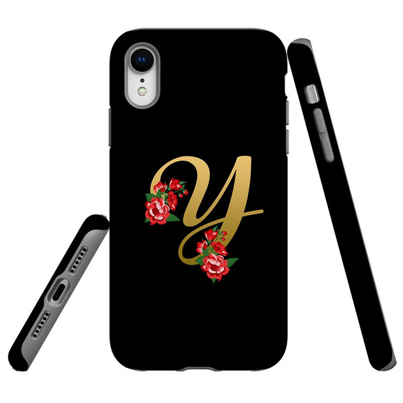 For iPhone XR Case, Protective Back Cover, Embellished Letter Y | iCoverLover Australia