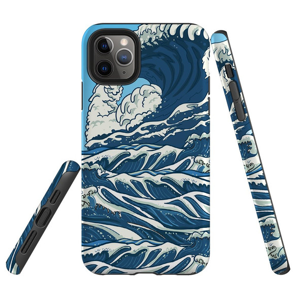 For iPhone 11 Pro Max Case, Protective Back Cover, Japanese Wave | iCoverLover Australia