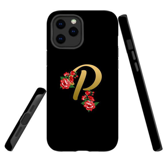 For iPhone 12 Pro Max Case, Protective Back Cover, Embellished Letter P | iCoverLover Australia
