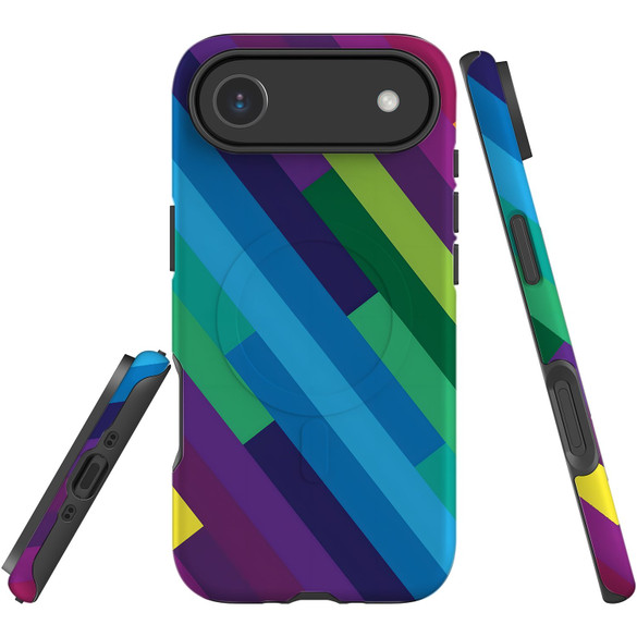 For Apple iPhone Air Case, MagSafe Compatible Protective Cover, Lined Rainbow | iCoverLover Australia