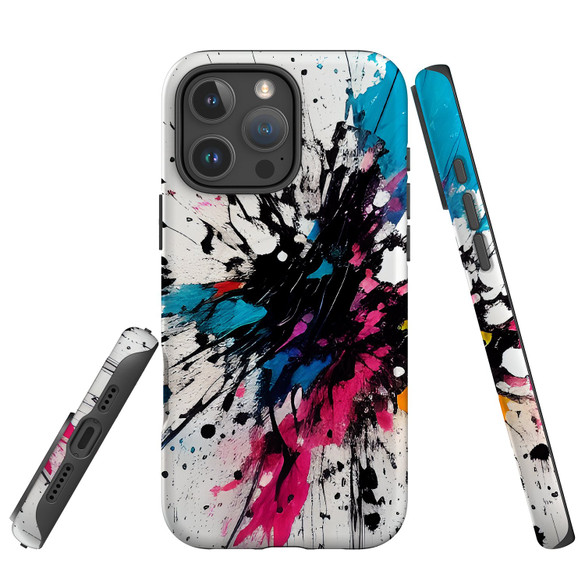 For iPhone 16 Pro Case, Protective MagSafe Compatible Cover, Dark Splatter | iCoverLover Australia