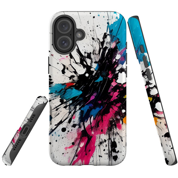 For iPhone 16 Case, Protective MagSafe Compatible Cover, Dark Splatter | iCoverLover Australia