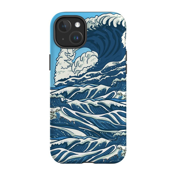 For iPhone 15 Plus Tough Case Compatible with MagSafe, Japanese Wave | iCoverLover Australia
