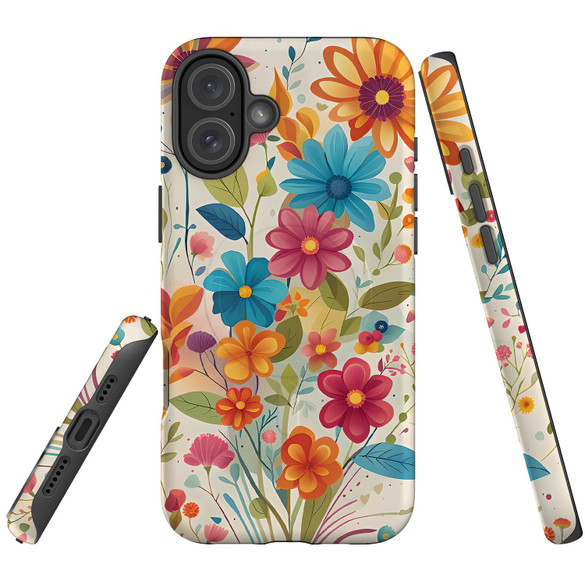 For iPhone 16 Plus Case, Protective MagSafe Compatible Cover, Floral Symphony | iCoverLover Australia