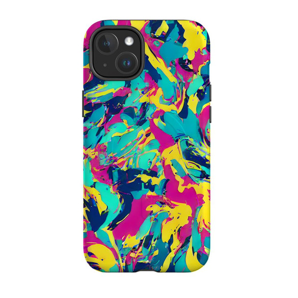For iPhone 15 Plus Tough Case Compatible with MagSafe, Abstract Strokes | iCoverLover Australia