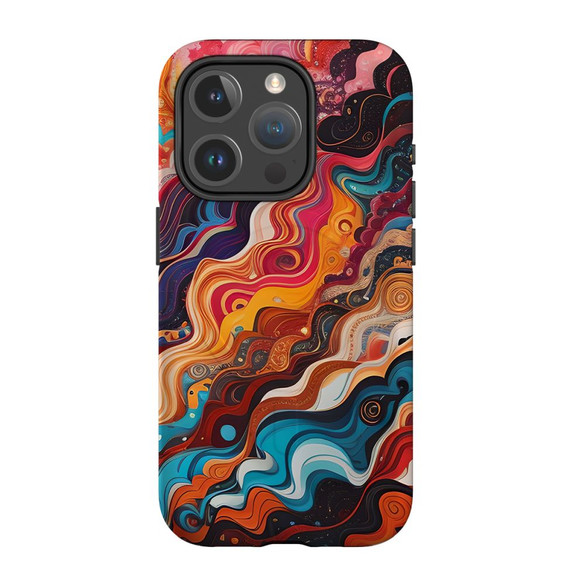 For iPhone 15 Pro Tough Case Compatible with MagSafe, Waves Of The Sun | iCoverLover Australia